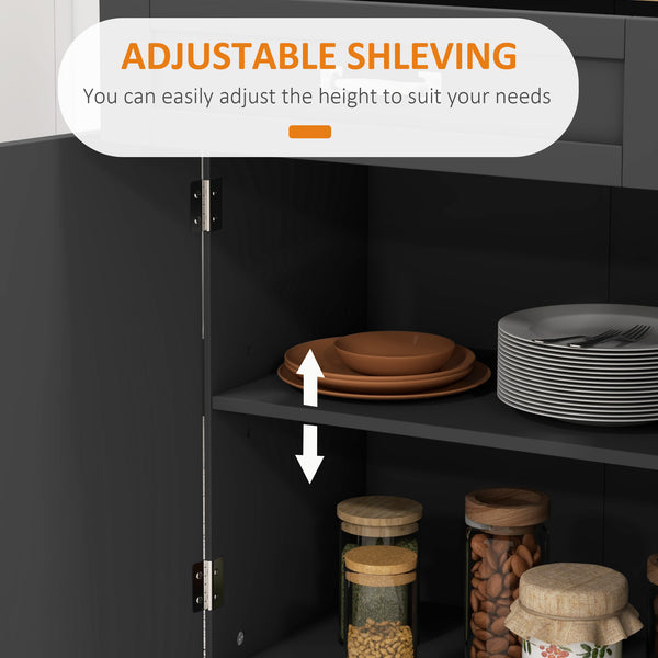 Foldable Kitchen Island with Storage Drawer, Farmhouse Style Rolling Utility Cart with Drop-Leaf Wood Top, Black