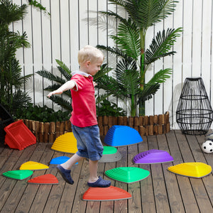 Set of 11 children's balancing stones with non-slip rubber