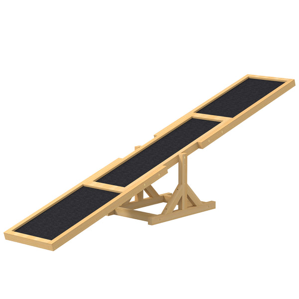 Wooden seesaw for dogs