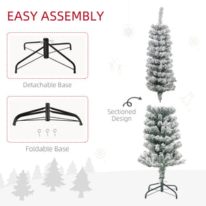 5ft Green Frosted Pencil Christmas Tree