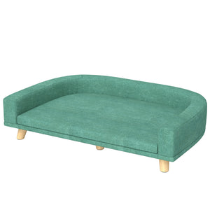 Sofa with washable cover and anti-slip pads, green