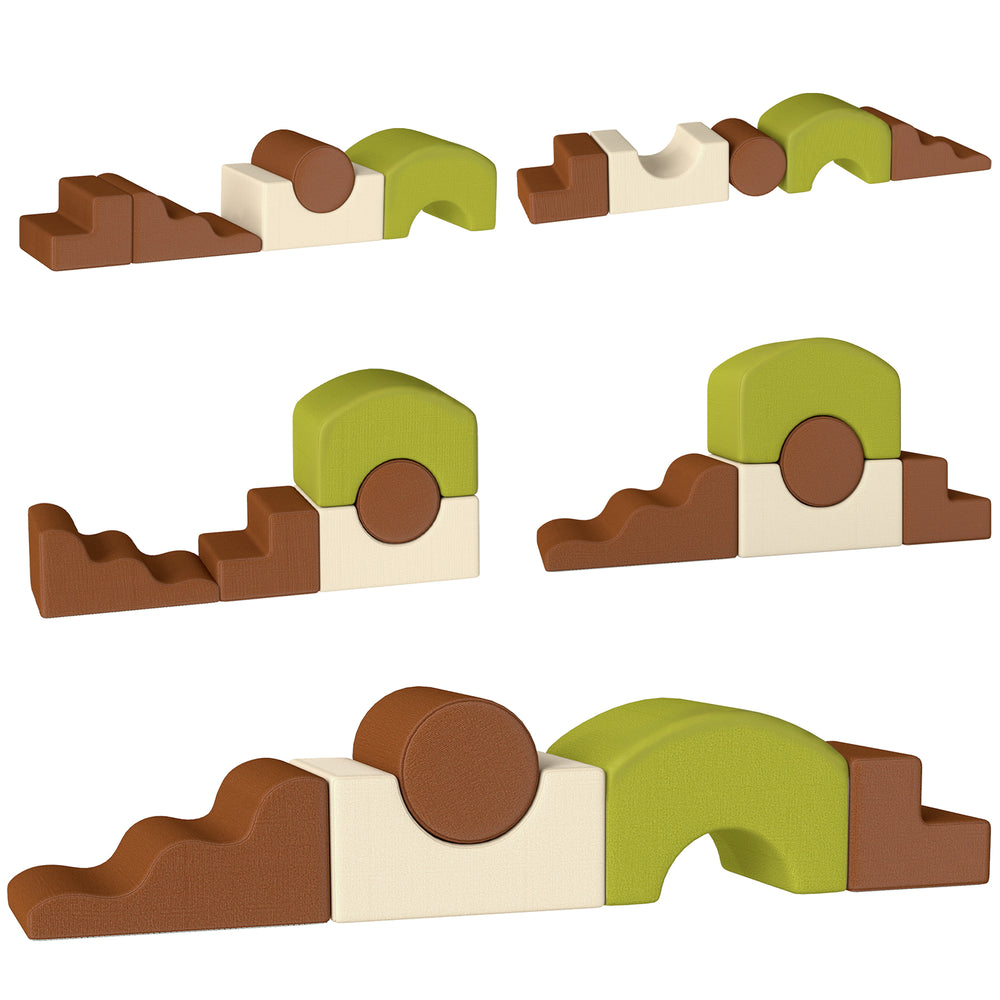 Set of 5 foam motor skills blocks with corduroy covers