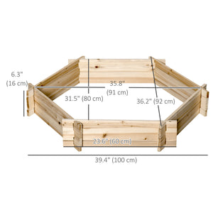 Hexagonal planter without screws, natural color