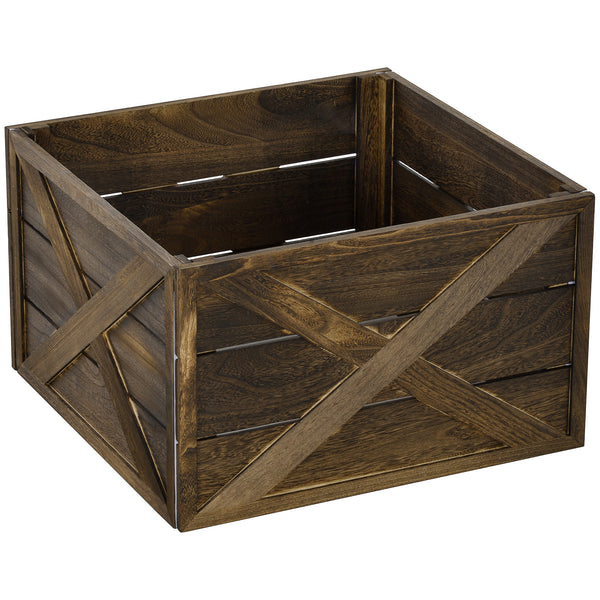 24" Christmas Tree Skirt with Dark Weathered Wood Finish