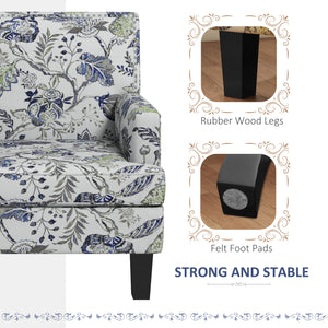 Floral patterned upholstered armchair