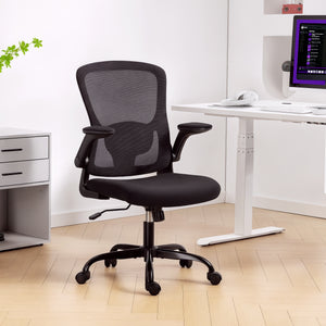 Ergonomic mesh office chair with 4D lumbar support, black