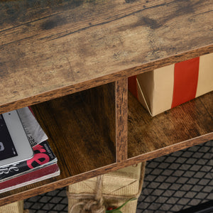 Industrial TV stand for flat screens up to 45 inches, rustic brown