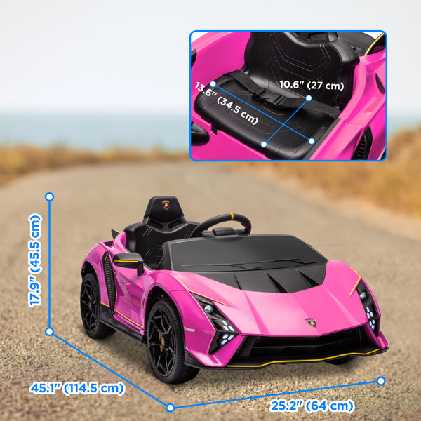 Licensed Lamborghini Autentica 12V with remote control, pink