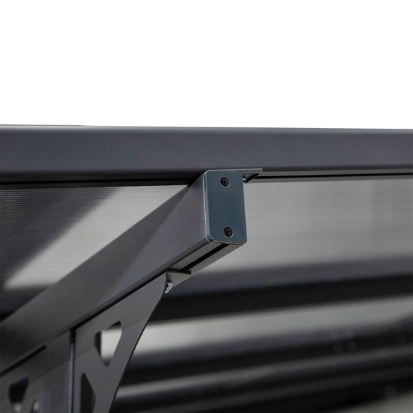 14' x 10' Pergola with Hardtop Polycarbonate Roof, Adjustable Height, Aluminum Frame, UV Protection, Gray