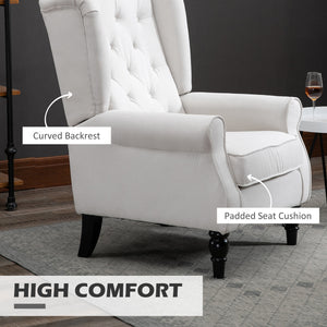 Button-upholstered accent chair, white