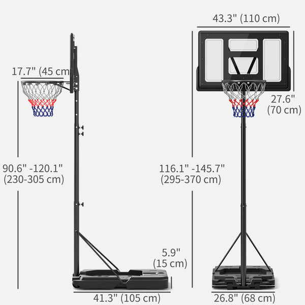 2.3 to 3 m basketball hoop with wheels
