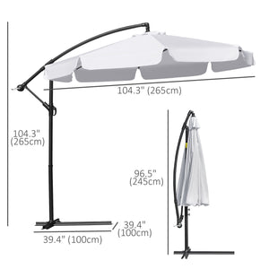 9-foot cantilever parasol with easy tilt adjustment, white