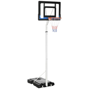 Adjustable basketball hoop with sturdy backboard and weighted base