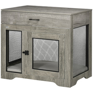 Furniture crate with cushion, 2 doors and storage, grey