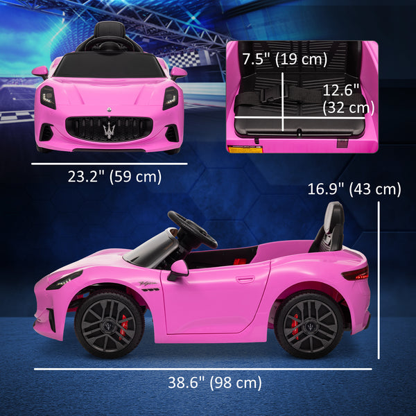 Maserati Gran Turismo 12V Licensed with Remote Control, Pink