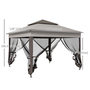 11 x 11 folding shelter with soft roof and carry bag, grey