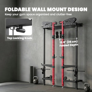 Folding power rack with pulleys, 1,540 lbs