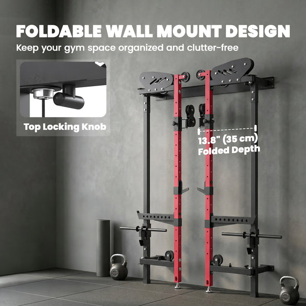 Folding power rack with pulleys, 1,540 lbs