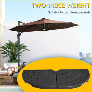 Set of 2 weights for cantilever parasols with handles, black 