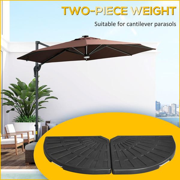 Set of 2 weights for cantilever parasols with handles, black 