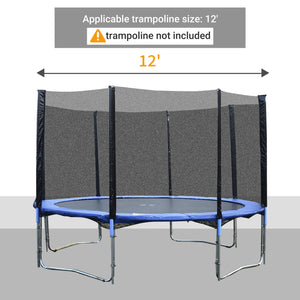12ft Trampoline Safety Net, Black