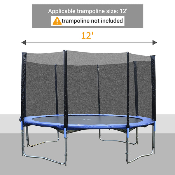 12ft Trampoline Safety Net, Black