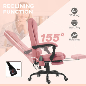 7-point vibrating massage chair with footrest, pink