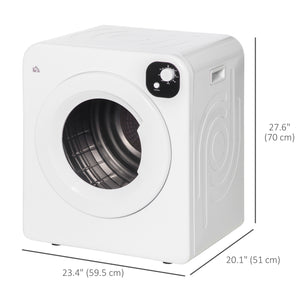 Compact Clothes Dryer, 1300W, 3.22 cu. ft., Electric, Portable, with 7 Drying Modes, for Apartment or Dorm, White