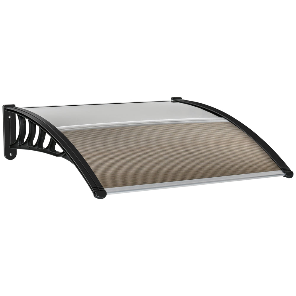 3.4 x 3.2 ft polycarbonate door canopy, brown 