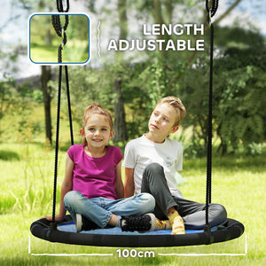 Kids Swing with Adjustable Hanging Ropes, Navy Blue