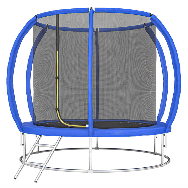 8ft Trampoline with Enclosure Net, Ladder and Curved Poles