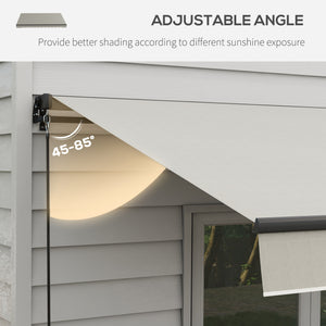 Retractable awning 11.8 x 9.8 UV resistant, light gray