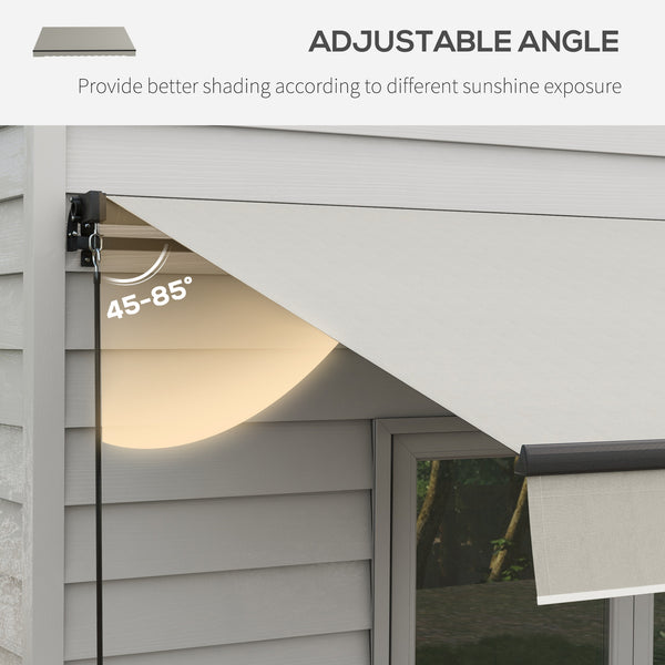 Retractable awning 11.8 x 9.8 UV resistant, light gray
