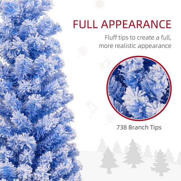 7.3ft Frosted Blue Pencil Christmas Tree