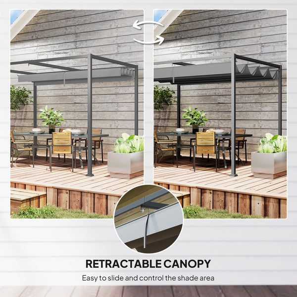 7 x 10 pergola with retractable roof, grey