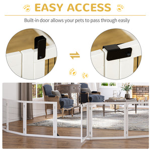 Freestanding wooden barrier with 2 support feet, white