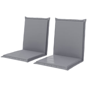 Garden Chair Cushions, Set of 2, with Ties, UPF 50+ Protection, Light Grey