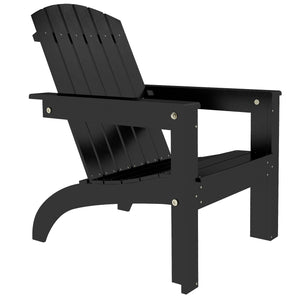 Muskoka Poplar Adirondack Chair with High Back and Wide Seat, Black
