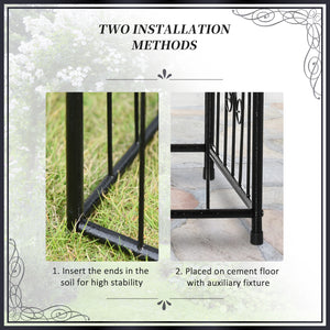 Metal garden arch with gate and 2 side planters