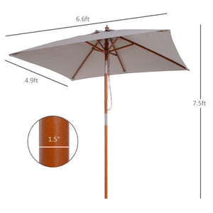 6.6-foot umbrella, grey