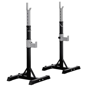 Adjustable barbell rack for squats and bench press, set of 2 – Black