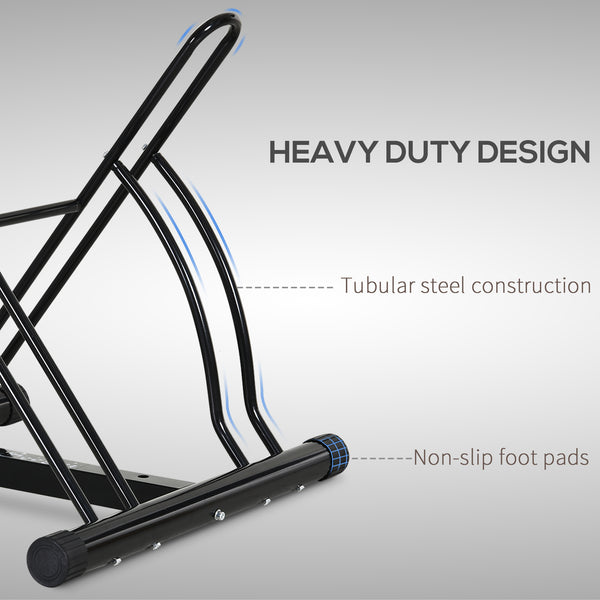 Soozier 2 Bike Rack Bicycle Floor Stand Bike Parking Garage Parking Organizer Indoor Bike Storage Holder, Indoor and Outdoor Storage