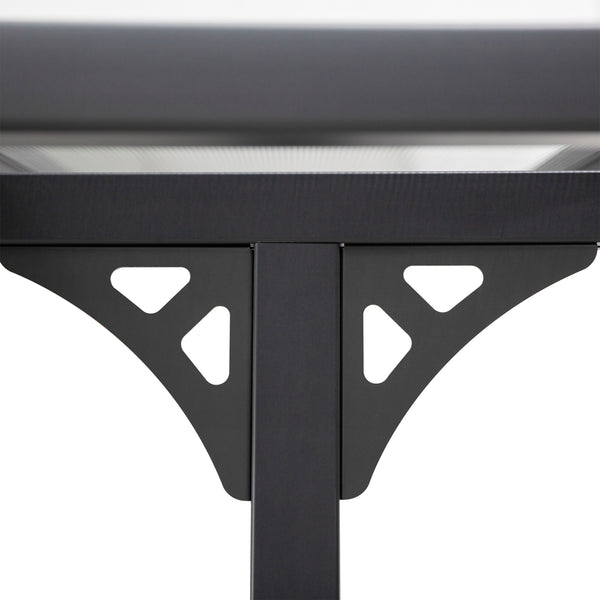 10' x 10' Pergola with Hardtop Polycarbonate Roof, Adjustable Height, Aluminum Frame, UV Protection, Gray