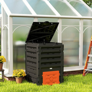 450 L Outdoor Composter with Aeration System, (120 Gallons), Orange