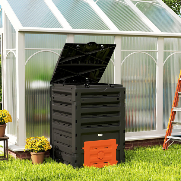 450 L Outdoor Composter with Aeration System, (120 Gallons), Orange