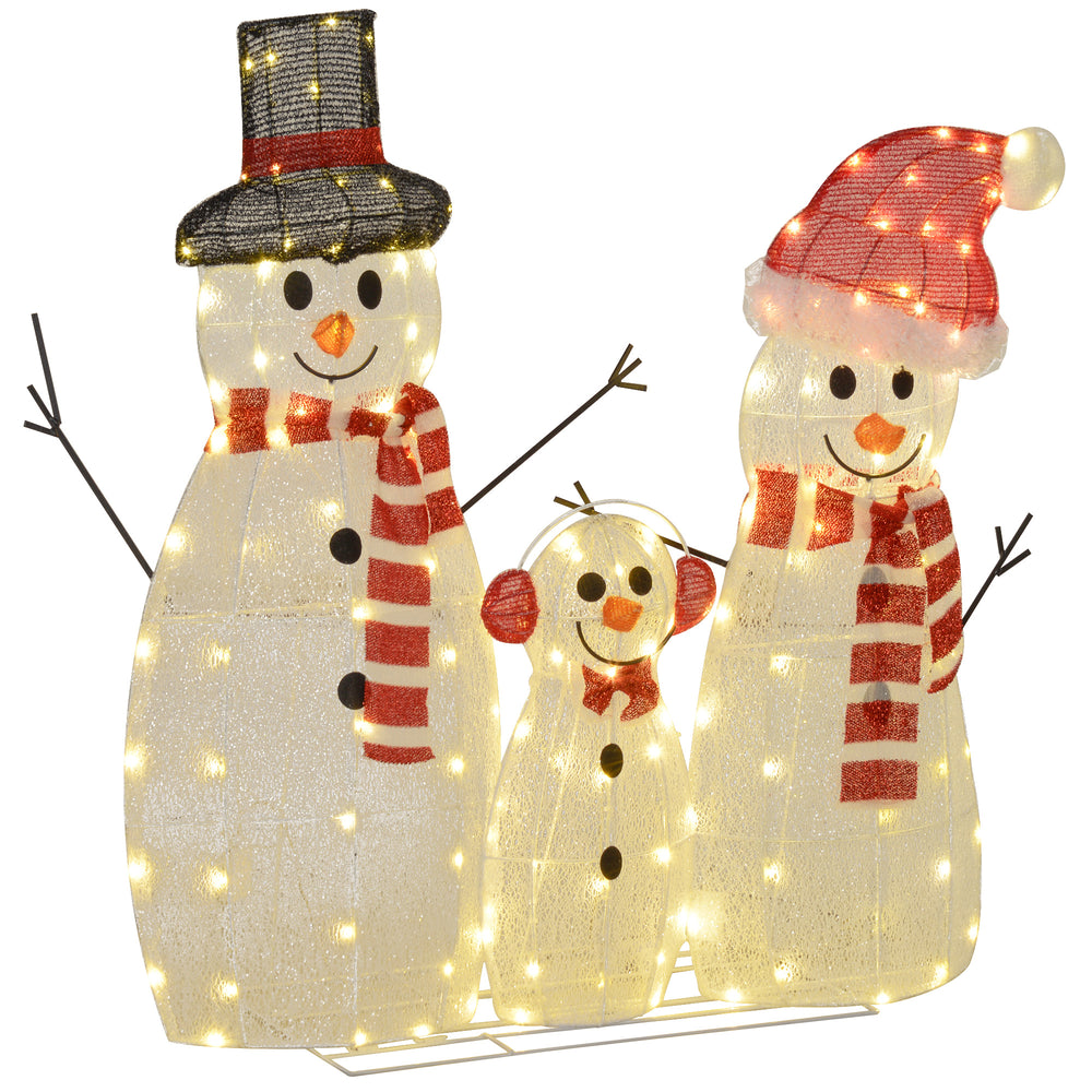 Set of 3 light-up snowmen