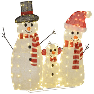 Set of 3 light-up snowmen