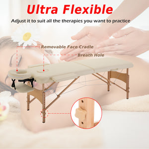 Professional adjustable folding massage table – Beige