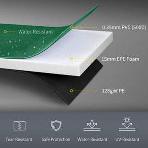 12ft Trampoline Spring Cover, Plastic Trampoline Replacement Pad Gym Bounce Jump Cover EPE Foam Safety Guard Padding Outdoor, Green