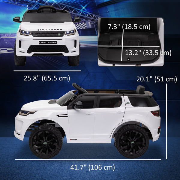 Land Rover Discovery Sport 12V Licensed with Remote Control, White